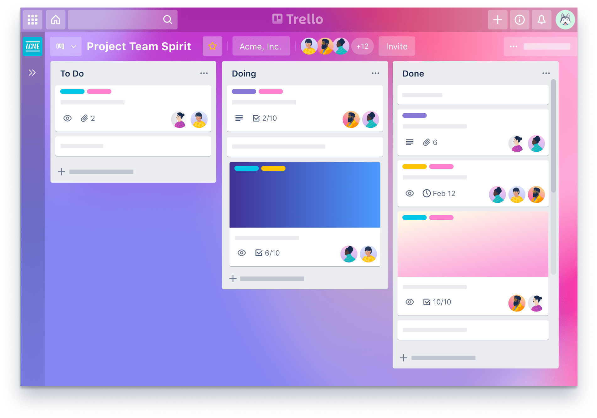 board Trello interface