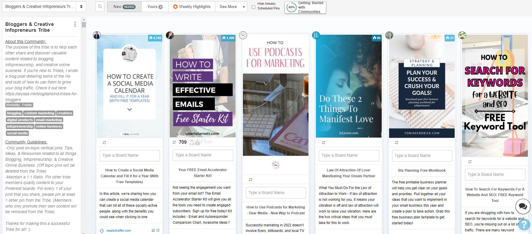 Tailwind communities as part of a Pinterest marketing strategy
